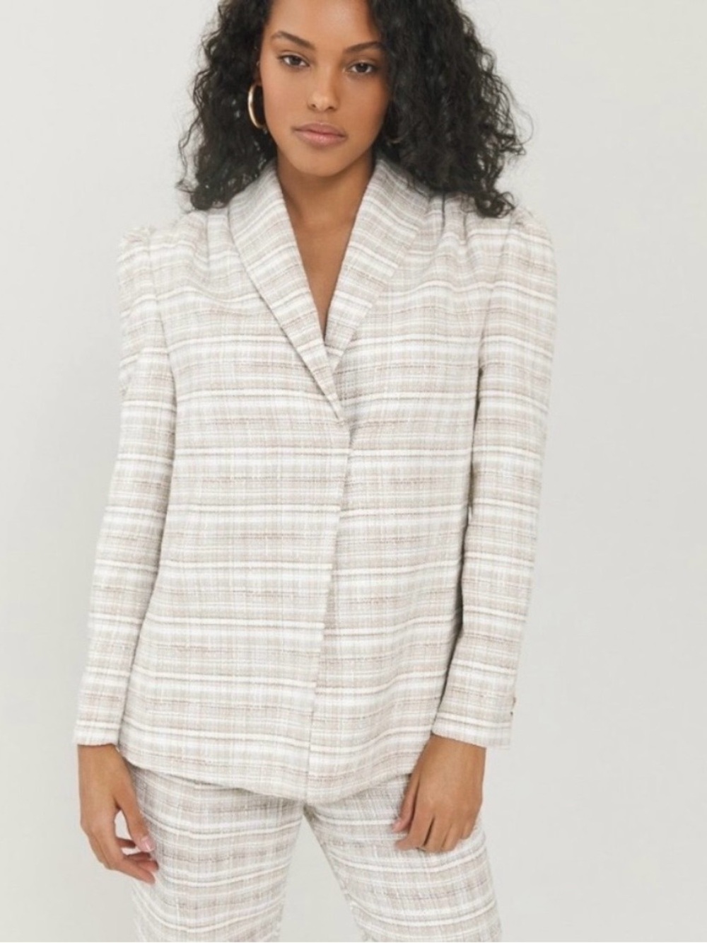 SOMETHING NAVY Barbie Tweed Blazer Jacket